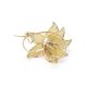 Cognac Amber Floral Brooch In Gold Plated Silver The Beoluna, image , picture 5