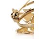 Cognac Amber Floral Brooch In Gold Plated Silver The Beoluna, image , picture 6