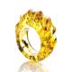 Handcrafted Carved Amber Band Ring The Magma, image , picture 3
