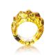 Handcrafted Carved Amber Band Ring The Magma, image , picture 4