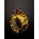 Handcrafted Carved Amber Band Ring The Magma, image , picture 2