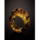 Handcrafted Carved Amber Band Ring The Magma, image , picture 6