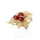 Chic Gold Plated Brooch With Cherry Amber The Beoluna, image , picture 4