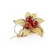 Chic Gold Plated Brooch With Cherry Amber The Beoluna, image , picture 5
