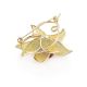 Chic Gold Plated Brooch With Cherry Amber The Beoluna, image , picture 6
