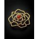 Filigree Gold Plated Brooch With Cognac Amber The Belouna, image , picture 2
