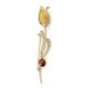 Cute Gold Plated Floral Brooch With Amber And Crystals The Beoluna, image , picture 5
