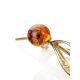 Cute Gold Plated Floral Brooch With Amber And Crystals The Beoluna, image , picture 4