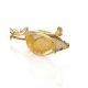 Cute Gold Plated Floral Brooch With Amber And Crystals The Beoluna, image , picture 6