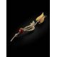 Cute Gold Plated Floral Brooch With Amber And Crystals The Beoluna, image , picture 2