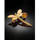 Gold Plated Dragonfly Brooch With Lemon Amber And Crystals The Beoluna, image , picture 2