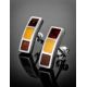 Amber Stud Earring In Sterling Silver The London, image , picture 2