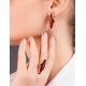 Gold-Plated Silver Ring With Cognac Amber The Barcelona​, Ring Size: 5.5 / 16, image , picture 6