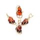 Gold-Plated Pendant With Cherry Amber The Rialto, image , picture 4