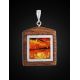 Geometric Wooden Pendant With Honey Amber The Indonesia, image , picture 3