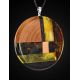 Round Wooden Pendant With Multicolor Amber The Indonesia, image , picture 3