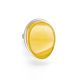 Voluptuous Silver Ring With Bright Honey Amber The Glow, Ring Size: 7 / 17.5, image , picture 5