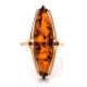 Gold-Plated Silver Ring With Cognac Amber The Barcelona​, Ring Size: 5.5 / 16, image , picture 3