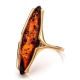 Gold-Plated Silver Ring With Cognac Amber The Barcelona​, Ring Size: 5.5 / 16, image , picture 4