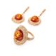 Drop Amber Earrings In Gold With Crystals The Venus, image , picture 6