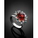 Sterling Silver Ring With Cherry Amber The Aster, Ring Size: 7 / 17.5, image , picture 2