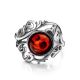 Bold Silver Cocktail Ring With Cherry Amber The Tivoli, Ring Size: 10 / 20, image , picture 4