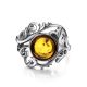 Filigree Silver Cocktail Ring With Cognac Amber The Tivoli, Ring Size: 6 / 16.5, image , picture 4