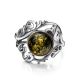 Refined Green Amber Ring In Sterling Silver The Tivoli, Ring Size: 5.5 / 16, image , picture 4