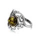 Refined Green Amber Ring In Sterling Silver The Tivoli, Ring Size: 8.5 / 18.5, image , picture 5