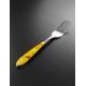 Sterling Silver Dessert Fork With Amber Mosaic, image , picture 2