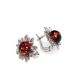 Cherry Amber Earrings In Sterling Silver The Aster, image , picture 5