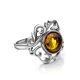 Filigree Silver Cocktail Ring With Cognac Amber The Tivoli, Ring Size: 13 / 22, image , picture 5