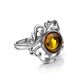 Filigree Silver Cocktail Ring With Cognac Amber The Tivoli, Ring Size: 7 / 17.5, image , picture 5