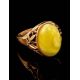 Amber Ring In Gold Plated Silver The Carmen, Ring Size: 6.5 / 17, image , picture 2