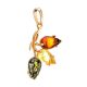 Multicolor Amber Pendant In Gold The Dandelion, image , picture 5