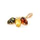 Multicolor Amber Pendant In Gold The Dandelion, image , picture 3
