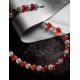 Amber And Silver Ball Beaded Necklace, image , picture 2