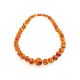 Bright Cognac Amber Ball Beaded Necklace, image , picture 3