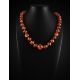 Bright Cognac Amber Ball Beaded Necklace, image , picture 2