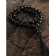 33 Black Amber Olive Beaded Muslim Rosary With Tassel, image , picture 2