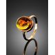 Amber With Inclusion In Gold Ring The Clio, Ring Size: 6 / 16.5, image , picture 3