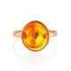 Unique Amber Stone Golden Ring With Inclusions The Clio, Ring Size: 7 / 17.5, image , picture 4