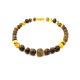 Multicolor Large-To-Small Amber Beaded Necklace, image , picture 4