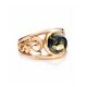 Refined Golden Ring With Bright Green Amber The Scheherazade, Ring Size: 6.5 / 17, image , picture 3