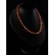 Cognac Amber Ball Beaded Necklace, image , picture 4