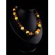 Exclusive Multicolor Amber Ball Beaded Necklace, image , picture 3