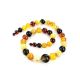 Exclusive Multicolor Amber Ball Beaded Necklace, image , picture 4