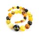Bold Multicolor Amber Ball Beaded Necklace, image , picture 4