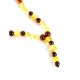 Bright Multicolor Amber Beaded Necklace With Dangle, image , picture 3