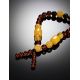 Multicolor Amber Ball Beaded Necklace With Decorative Knot, image , picture 2